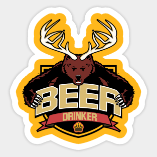 Bear Deer Beer Sticker